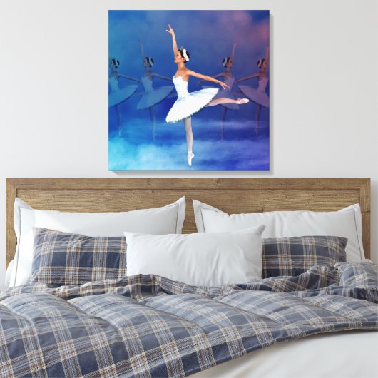 Swan Lake Geïnspireerd Classical Ballet Scene Canv Canvas Afdruk (Insitu (Slaapkamer))
