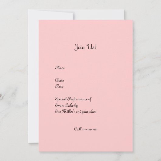 Swan Lake Kaart (Achterkant)