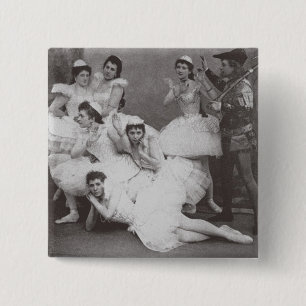 Swan Lake, Mariinsky Theater, 1895 (foto) Vierkante Button 5,1 Cm