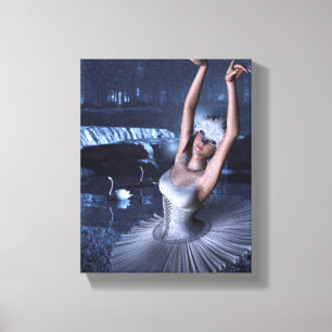 Swan Lake - Odette and Swans Canvas Afdruk