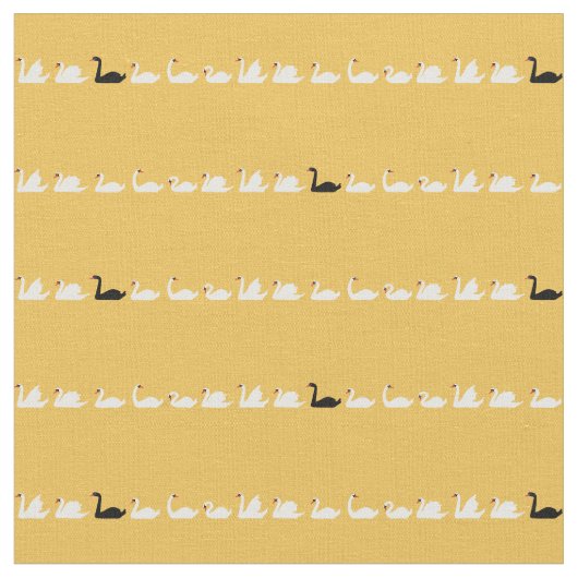 Swan Lake Small Swans Fabric Stof (Close Up)