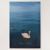 Swan Lake Uitzicht Fotografie Aangepaste tekst Moe Legpuzzel (Verticaal)