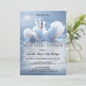 Swan Lake Wedding Rehearsal Dinner Invitation Kaart (Staand voorkant)
