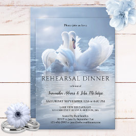 Swan Lake Wedding Rehearsal Dinner Invitation Kaart