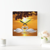 Swan-liefde Vierkante Klok (Huis)