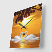 Swan-liefde Vierkante Klok (Hoek)