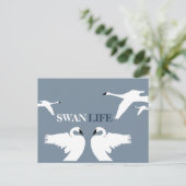 Swan Life, Elegant Swan Briefkaart (Staand voorkant)