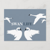Swan Life, Elegant Swan Briefkaart (Voorkant)
