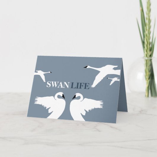 Swan Life, Elegant Swan Kaart (Voorkant)