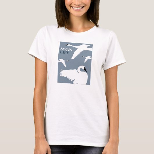 Swan Life, Elegant Swan T-shirt (Voorkant)