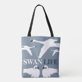 Swan Life, Elegant Swan Tote Bag (Achterkant)