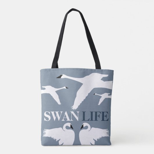 Swan Life, Elegant Swan Tote Bag (Achterkant)