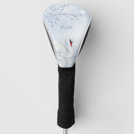 Swan Light Blue Monogram Golfheadcover (Voorkant)