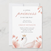 Swan Little Princess Baby shower Kaart (Voorkant)