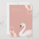 Swan Little Princess Baby shower Kaart (Achterkant)