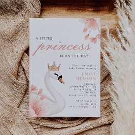 Swan Little Princess Baby shower Kaart
