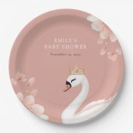 Swan Little Princess Baby shower Papieren Bordje
