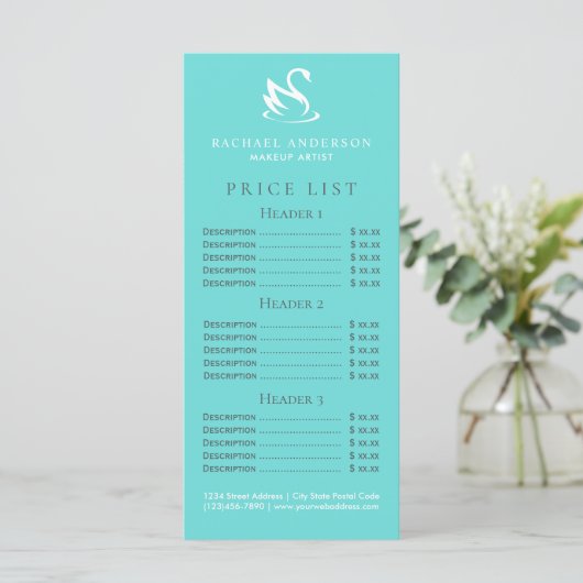 Swan Logo op Robin Egg Blue Minimalist (Staand voorkant)