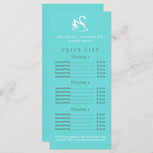 Swan Logo op Robin Egg Blue Minimalist (Voorkant / Achterkant)