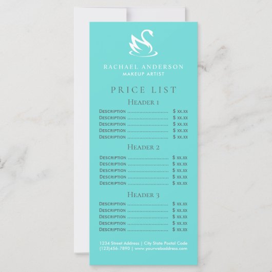 Swan Logo op Robin Egg Blue Minimalist (Voorkant)