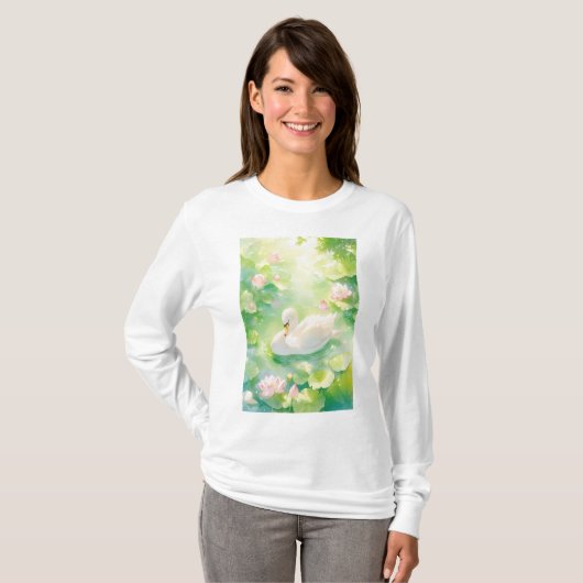 Swan Lotus Pond T-shirt (Voorkant volledig)