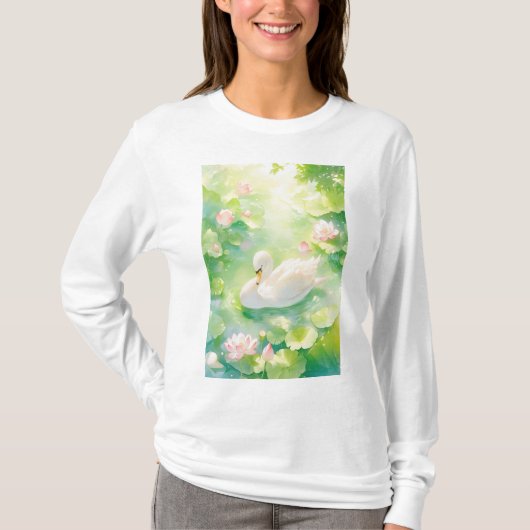 Swan Lotus Pond T-shirt (Voorkant)