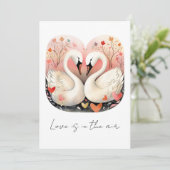 Swan Love in the Heart of the Forest Bedankkaart (Staand voorkant)