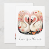Swan Love in the Heart of the Forest Bedankkaart (Voorkant / Achterkant)