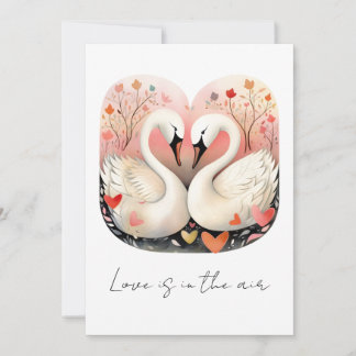 Swan Love in the Heart of the Forest Bedankkaart