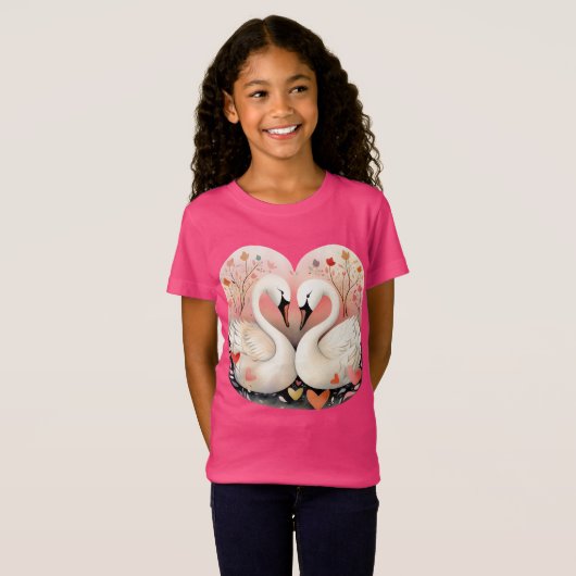 Swan Love in the Heart of the Forest T-shirt (Voorkant volledig)