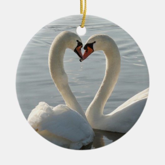 Swan Love Keramisch Ornament (Voorkant)