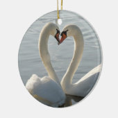 Swan Love Keramisch Ornament (Links)