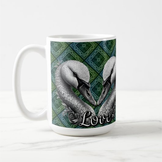 "Swan Love"  Koffiemok (Links)