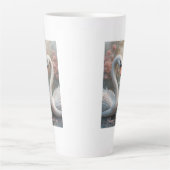 Swan Love Valentine Elegant Romantic Bird Latte Mok (Voorkant)