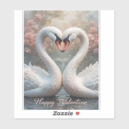 Swan Love Valentine Elegant Romantic Bird Sticker