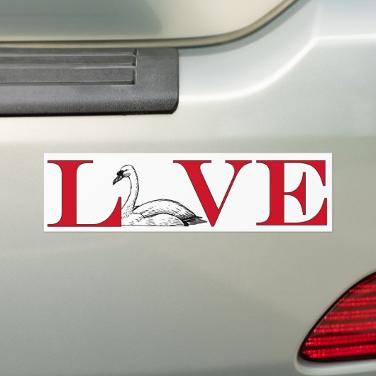Swan Lover Bumpersticker (Op auto)