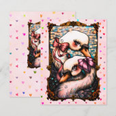Swan lovers RSVP kaartje (Voorkant / Achterkant)