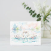 Swan Lovers - Valentine's Day Feestdagenkaart (Staand voorkant)