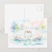 Swan Lovers - Valentine's Day Feestdagenkaart (Voorkant / Achterkant)