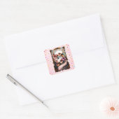 Swan lovers vierkante sticker (Envelop)