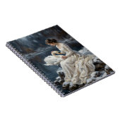 Swan Maiden Winter Lake Romance Fantasy Art Notitieboek (Rechterzijde)