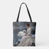 Swan Maiden Winter Lake Romance Fantasy Art Tote Bag (Achterkant)