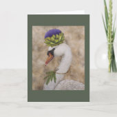 Swan met artisjok en rozemarijn wenskaart kaart (Voorkant)