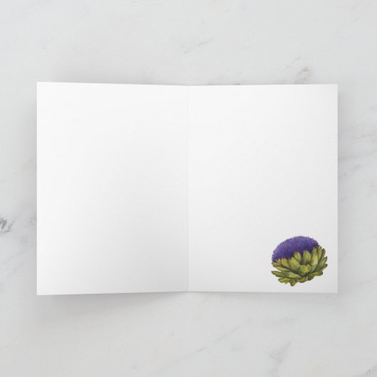 Swan met artisjok en rozemarijn wenskaart kaart (Binnen)