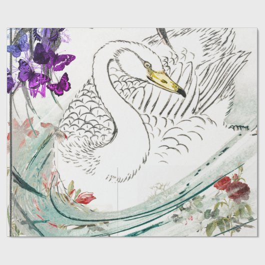 SWAN MET STROOMSTROMEN Papier (Vlak)