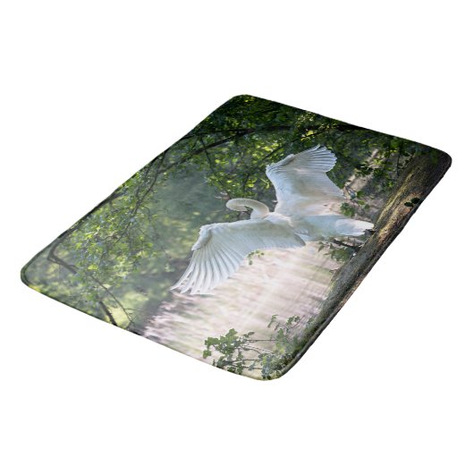 Swan met Wings Spread Badmat (Gekanteld)