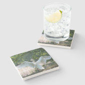 Swan met Wings Spread Stenen Onderzetter (Zijkant)