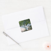 Swan met Wings Spread Vierkante Sticker (Envelop)