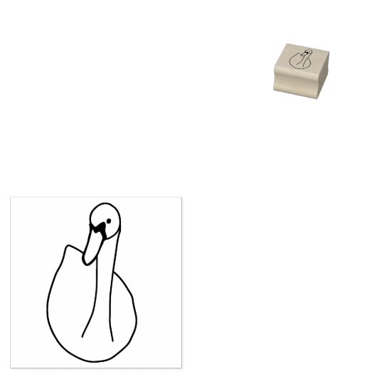 Swan Modern Stamp Rubberstempel (Gestempeld)