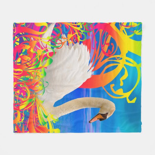 Swan Nest Fleece Deken (Voorkant (Horizontaal))